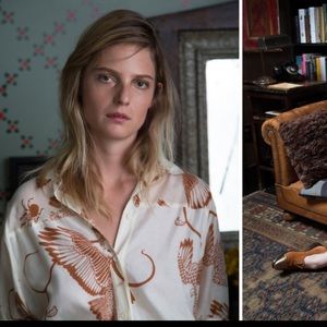 Bird print billy Reid women’s button up cream xs